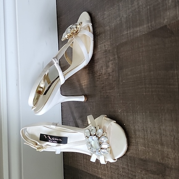 White gem nina strappy heels - Picture 2 of 3